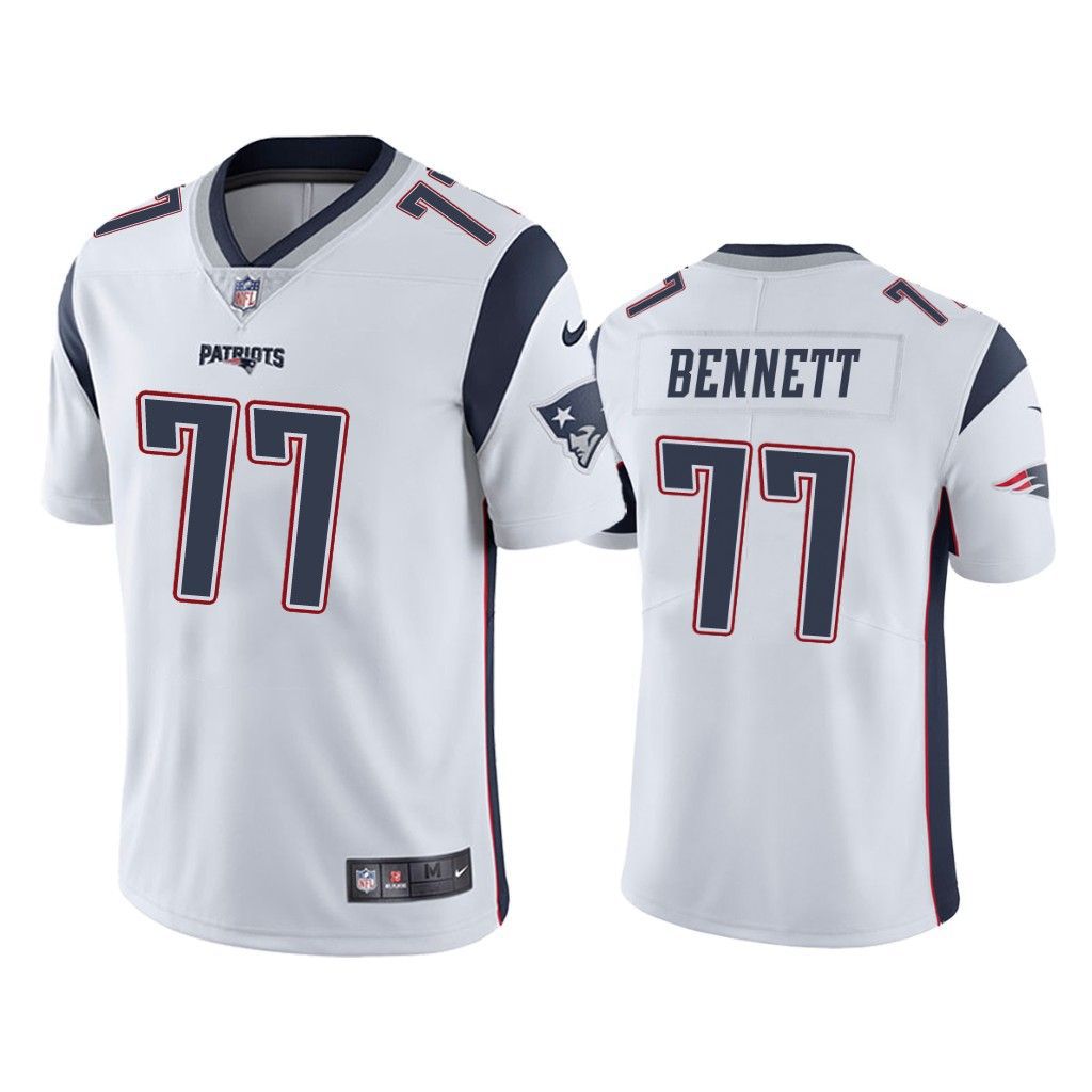 Men New England Patriots #77 Michael Bennett Nike White Limited NFL Jersey